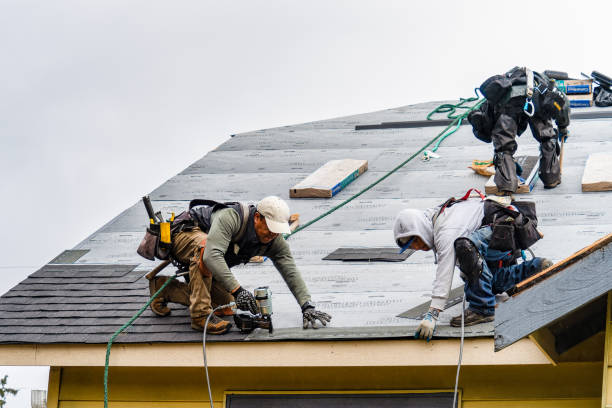 Professional Roofing technician working in North Chili, NY